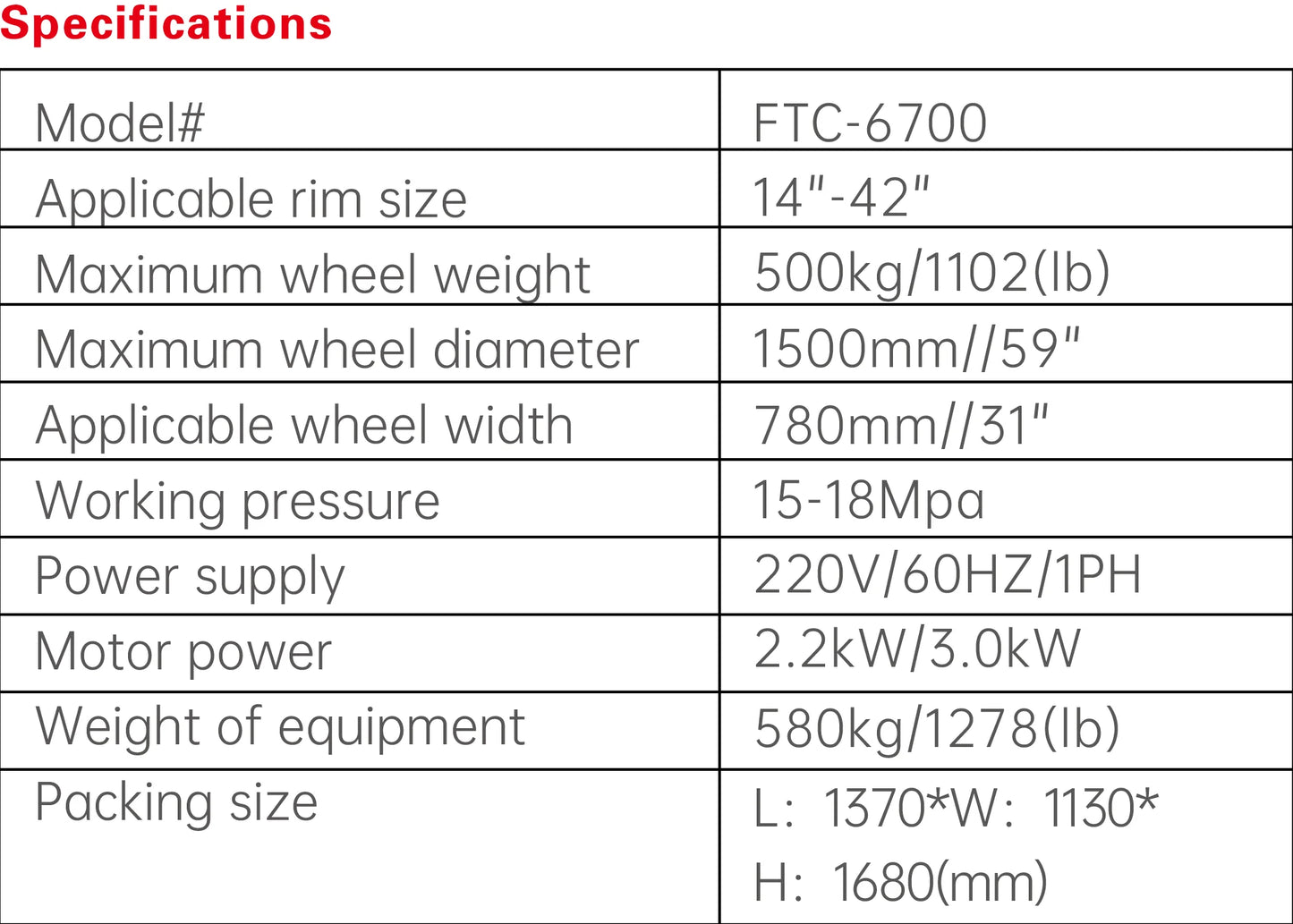 Fortisky FTC-6700 Fully Automatic Truck/Bus/Light Truck/Car Tire Changer