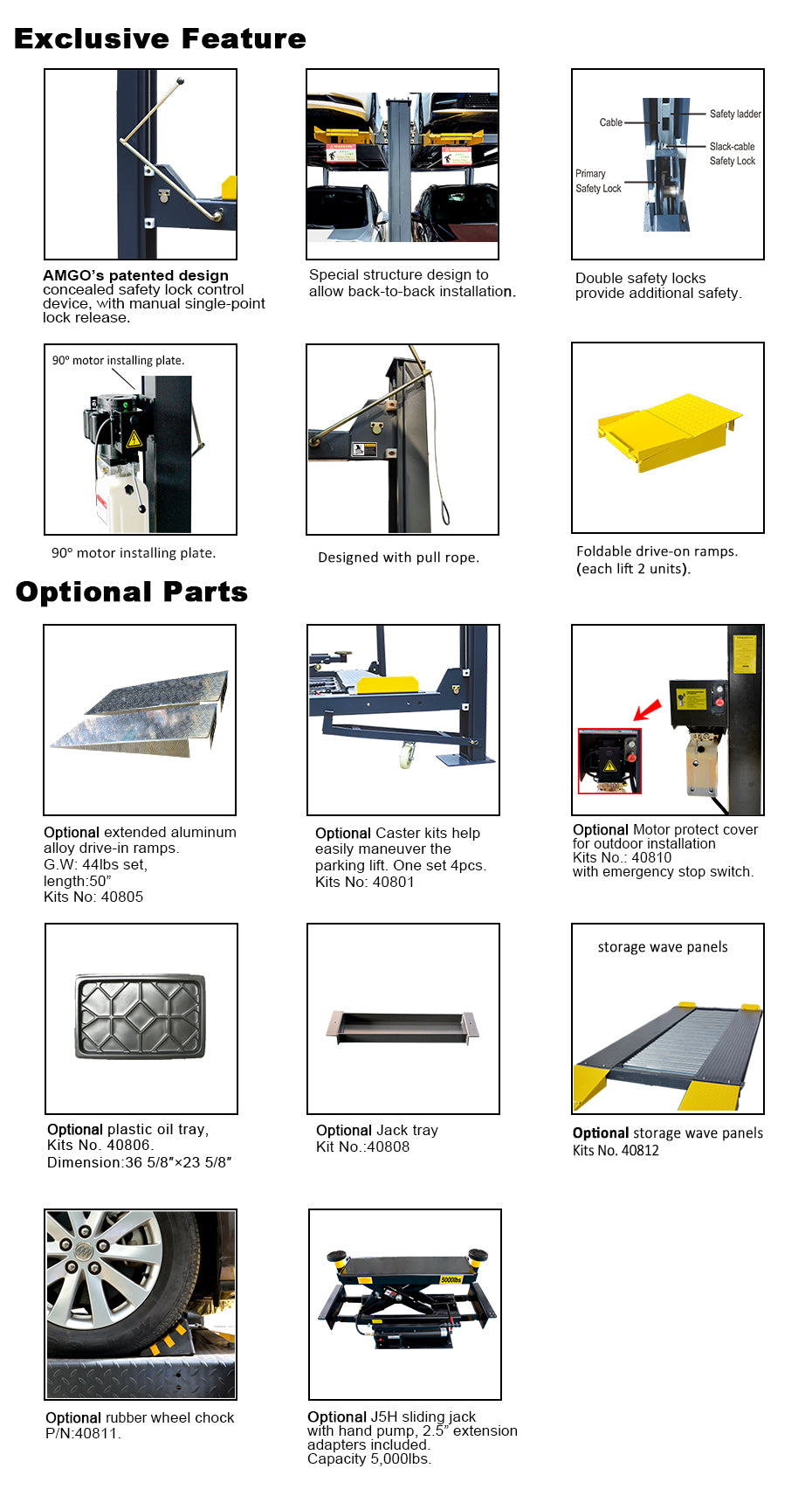 AMGO 408-HP 8,000lb Four Post Lift