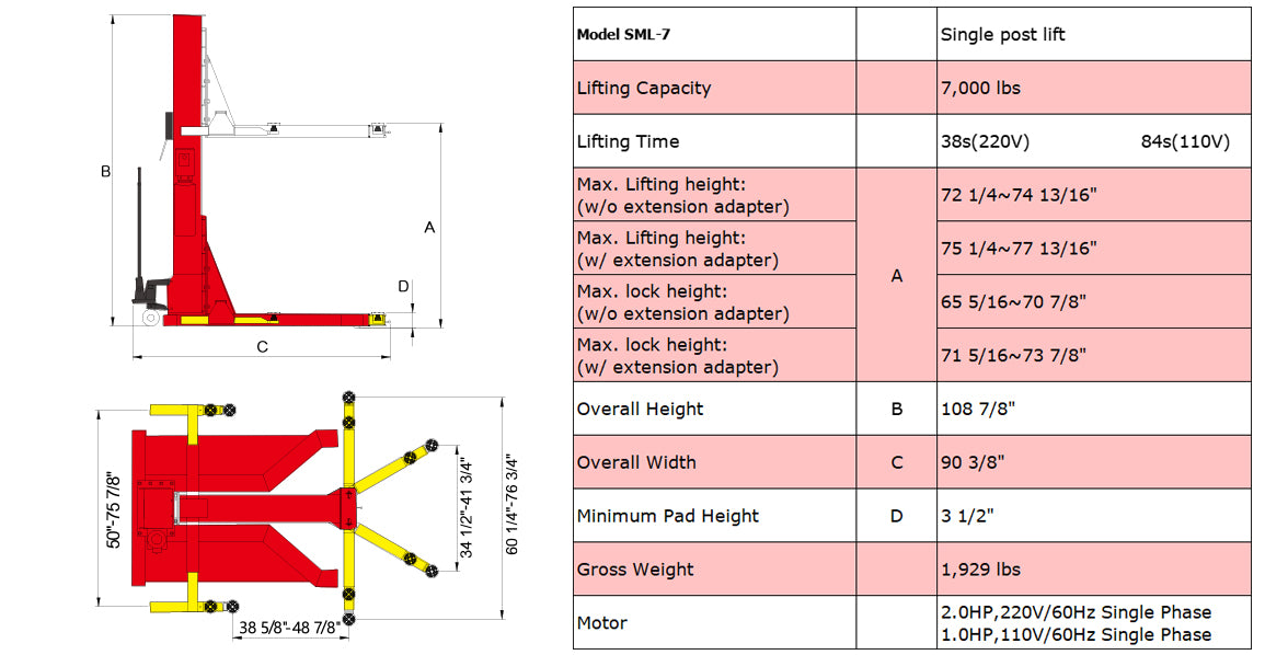 amgo mobile lift specifications