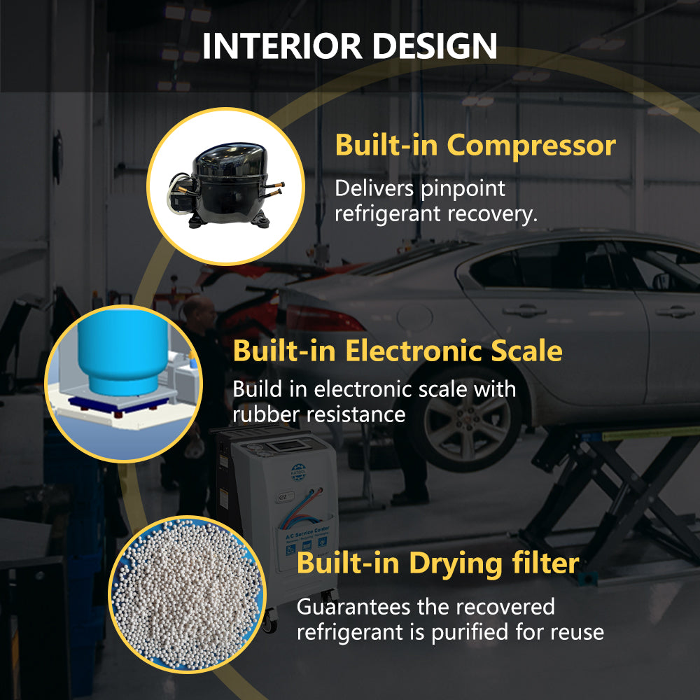 KATOOL KT-AC1800 AC Recovery Machine interior components