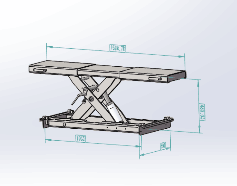KATOOL KT-RJ50 5000lbs Rolling Jack diagram