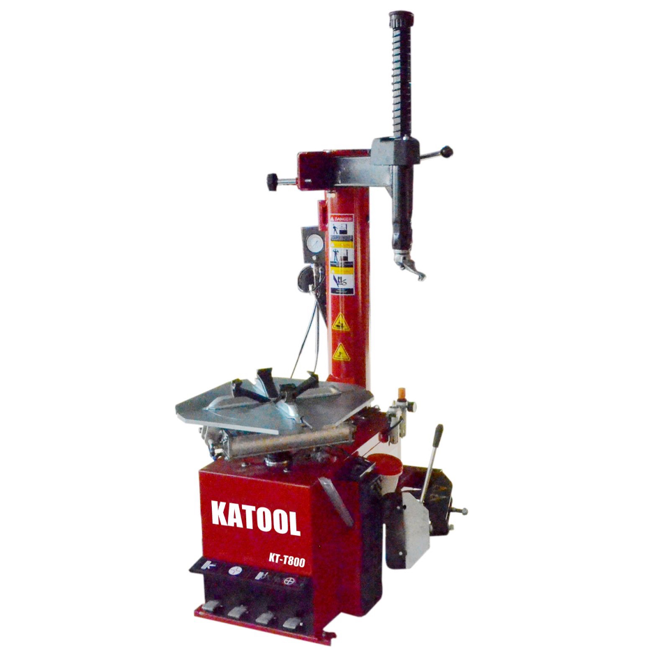 Red tire changer with 'Katool' branding on a white background