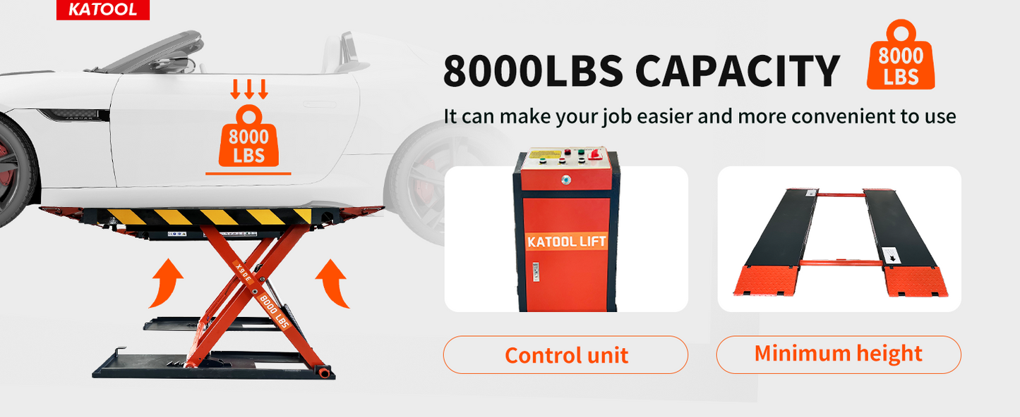 KT-X90E Katool Scissor Lift control unit and minimum height