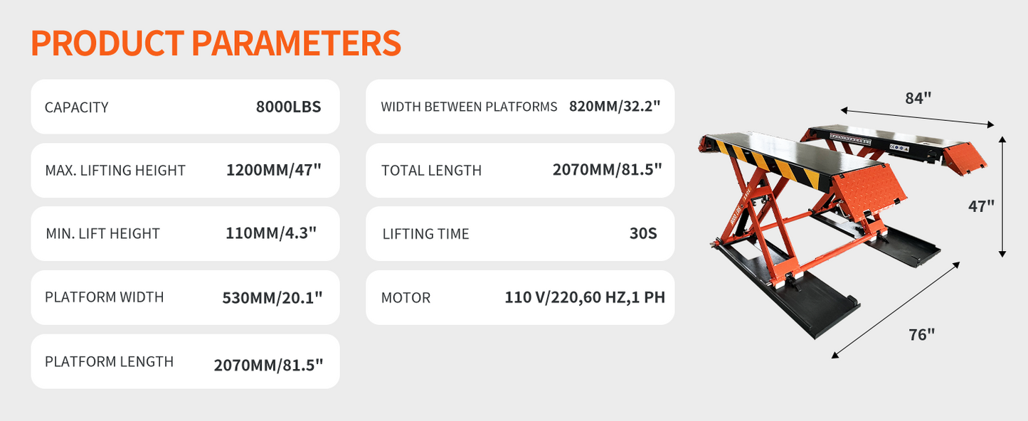 KT-X90E Katool Scissor Lift specifications