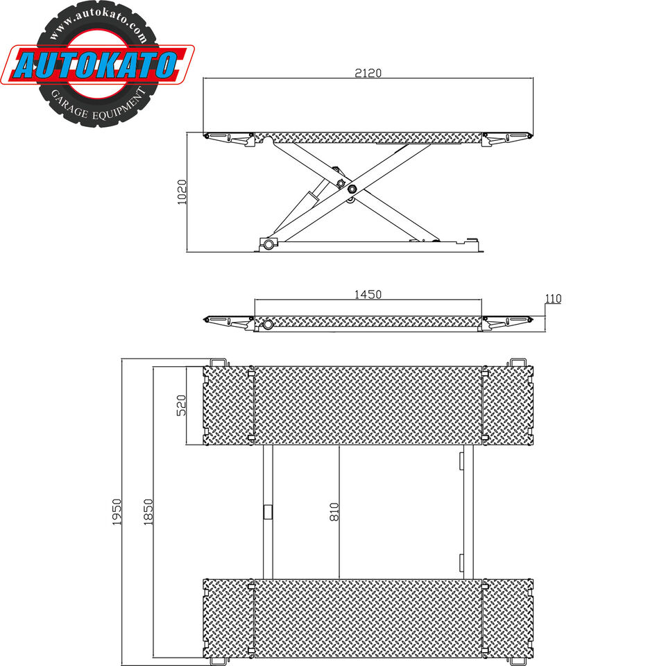 Katool KT-X85 Scissor Lift Electric technical Drawing