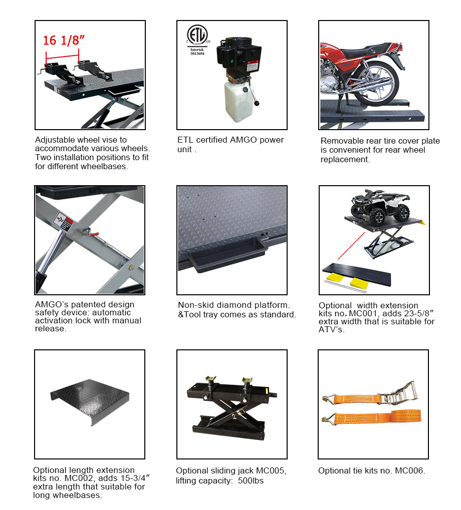 AMGO MC-1200 Motorcycle Lift