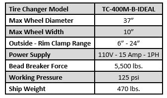 iDEAL TC-400M-B-iDEAL ATV/Motorcycle Tire Changer