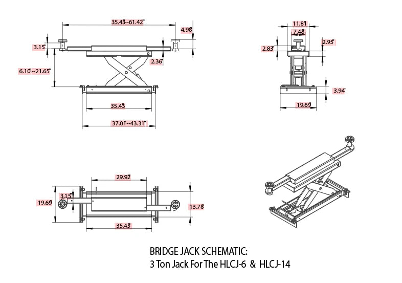 Olympic HLCJ-14 / 7,000 lb. Center Bridge Jack