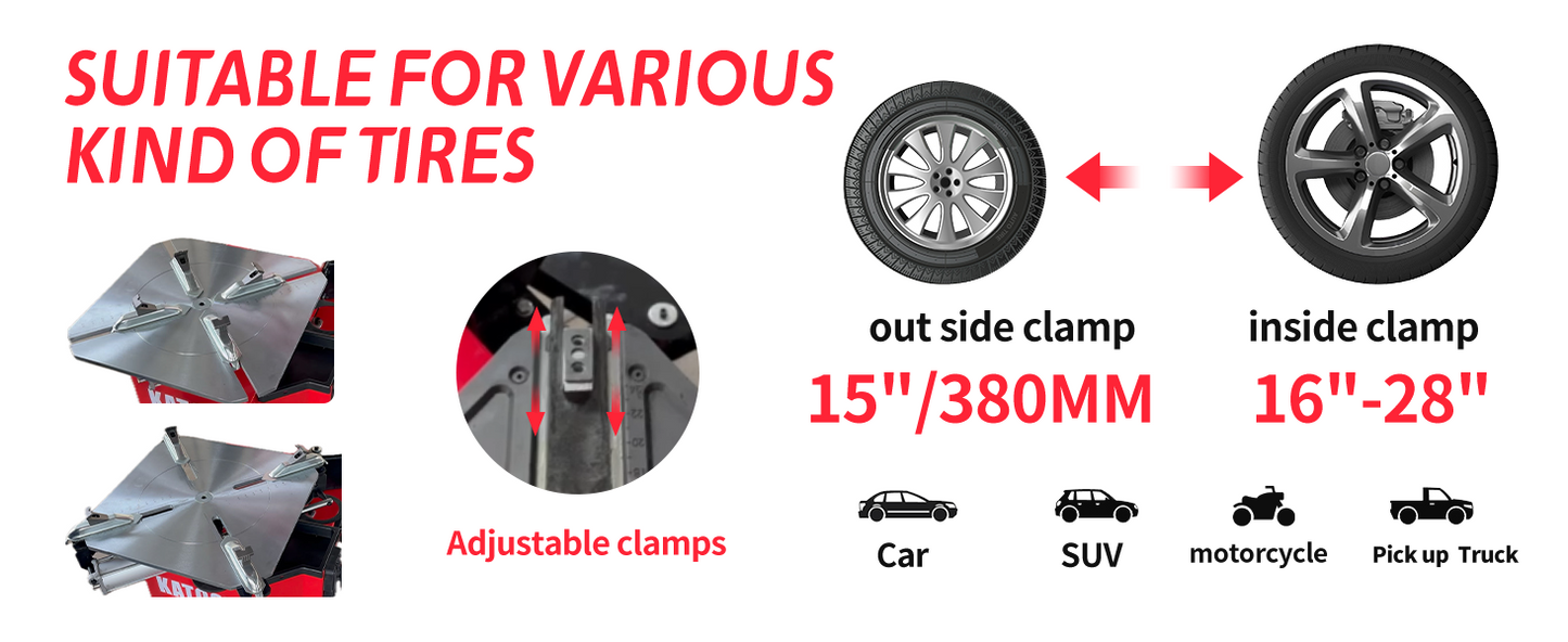 kt-t850 tire clamps with specifications and compatibility information.