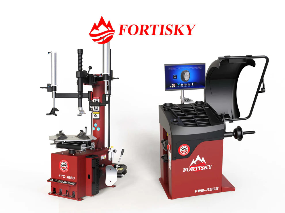 Fortisky FTC-1660 and FWB-8833 tire changer and wheel balancer combo