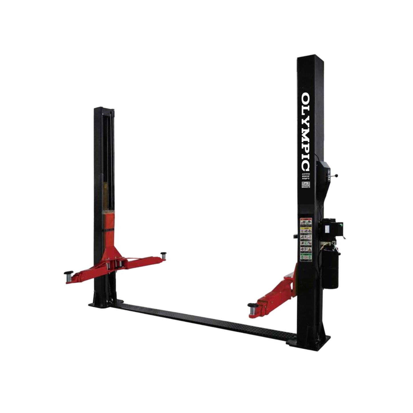 Olympic 2PBP-8 8,000-lb Base Plate 2-Post Lift - Symmetric Arms