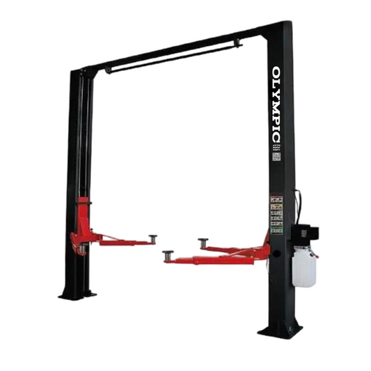 Olympic 2PCF-9 9,000‐lb. Symmetric Clear floor Two Post Lift