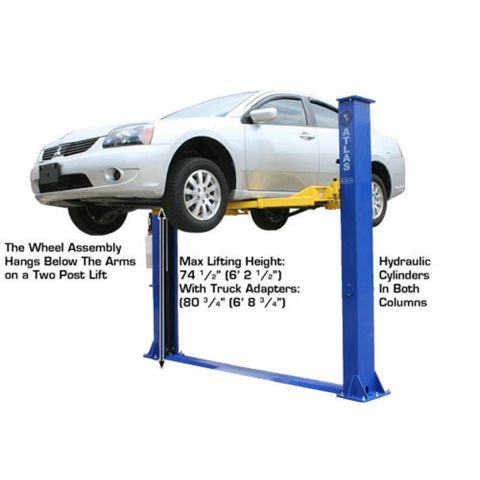 Atlas 9k lift with baseplate with car on it and specs for the lift