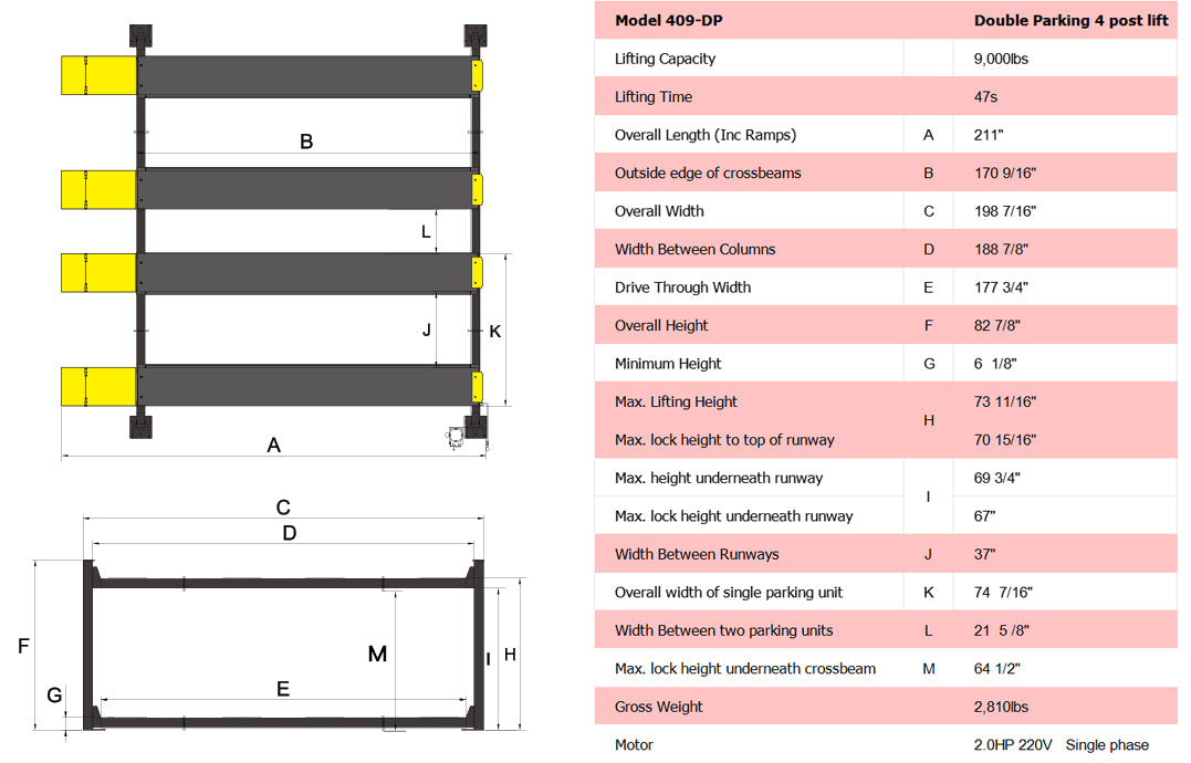 amgo double 4 post lift