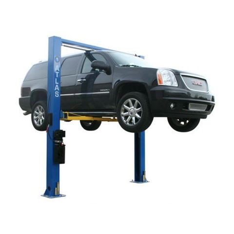 Atlas 9OHSC Two Post lift for cars with a GMC car on it