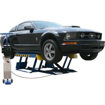 Atlas LR06 Portable Low Rise Scissor Lift 6000 lb. Capacity with mustang on it