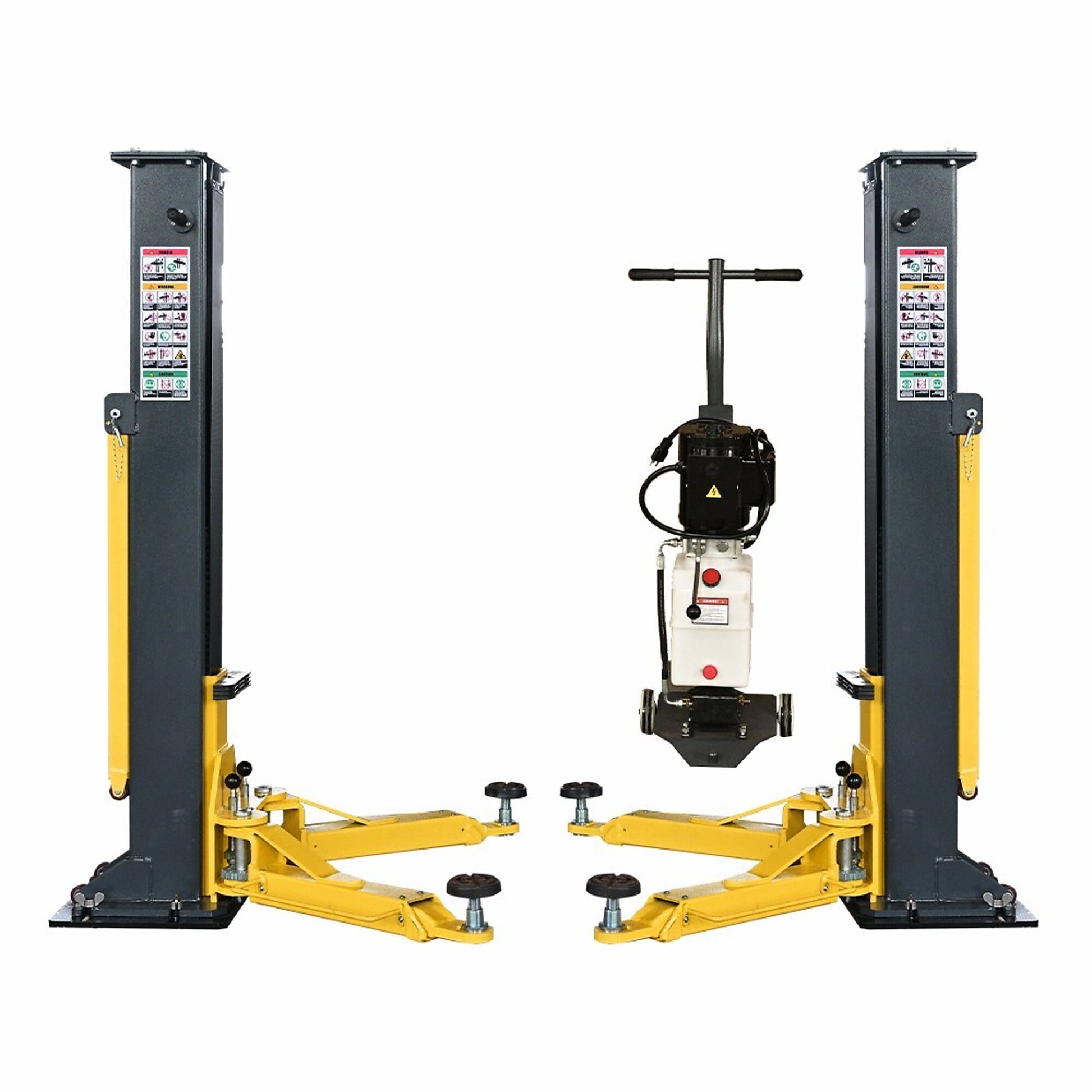 portable two post lift 8,000lb capacity with the mobile power unit