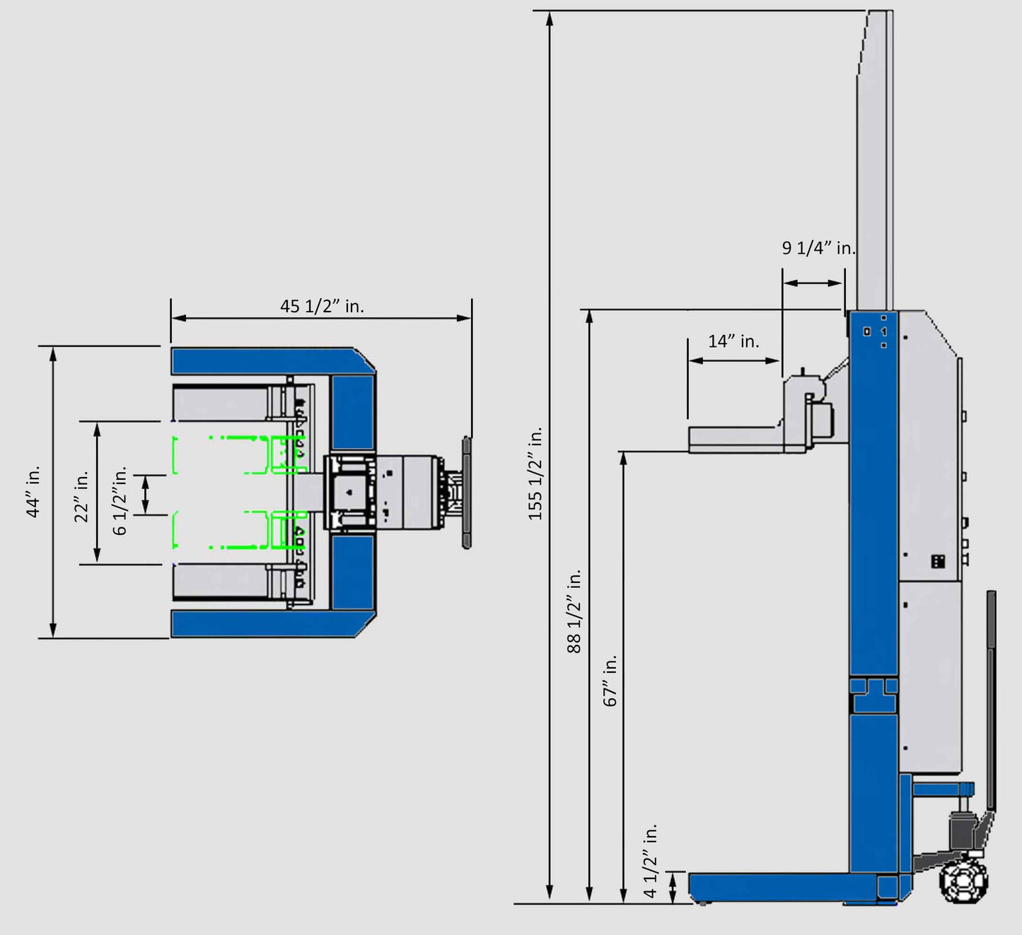 iDEAL MSC-13K-B-226 Mobile Column 13,000lb Capacity (Set of Two)