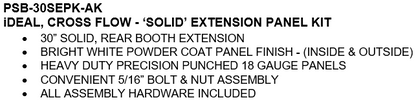 iDEAL Cross Flow Extension Kit (Solid Panel or Panel w/ Light)  - PSB-AFCF30SEPK-AK
