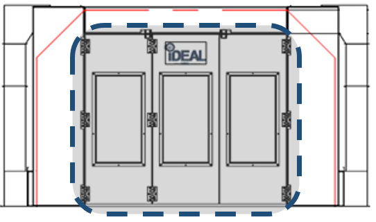 iDEAL Side Down Paint Booth Drive-Thru Doors Kit - PSB-SDD-TF-DTDK-AK
