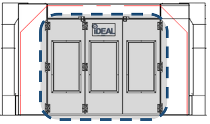 iDEAL Side Down Paint Booth Drive-Thru Doors Kit - PSB-SDD-TF-DTDK-AK