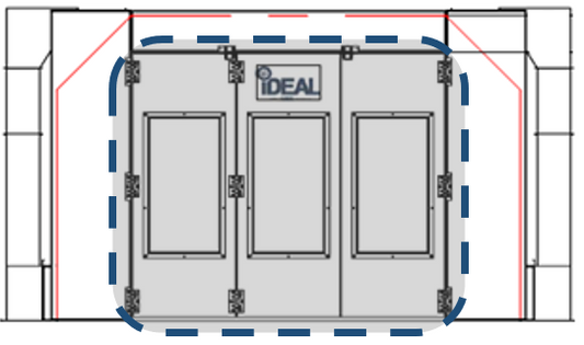 iDEAL Side Down Paint Booth Drive-Thru Doors Kit - PSB-SDD-TF-DTDK-AK