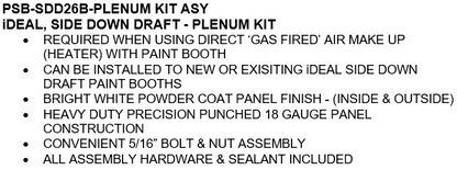 iDEAL PSB-SDD26B-PLENUM Canopy Plenum Kit for Side Down Paint Booth