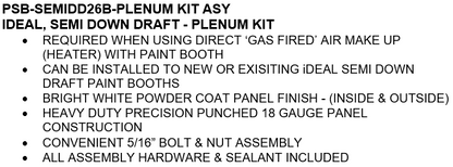 iDEAL PSB-SEMIDD26B-PLENUM Canopy Plenum Kit For Semi Down Paint Booth
