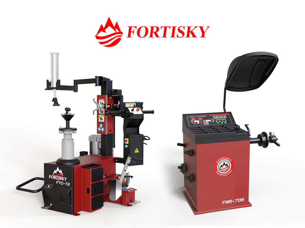 Fortisky T2-70B Leverless Center Post Tire Changer Fully Automatic Combo