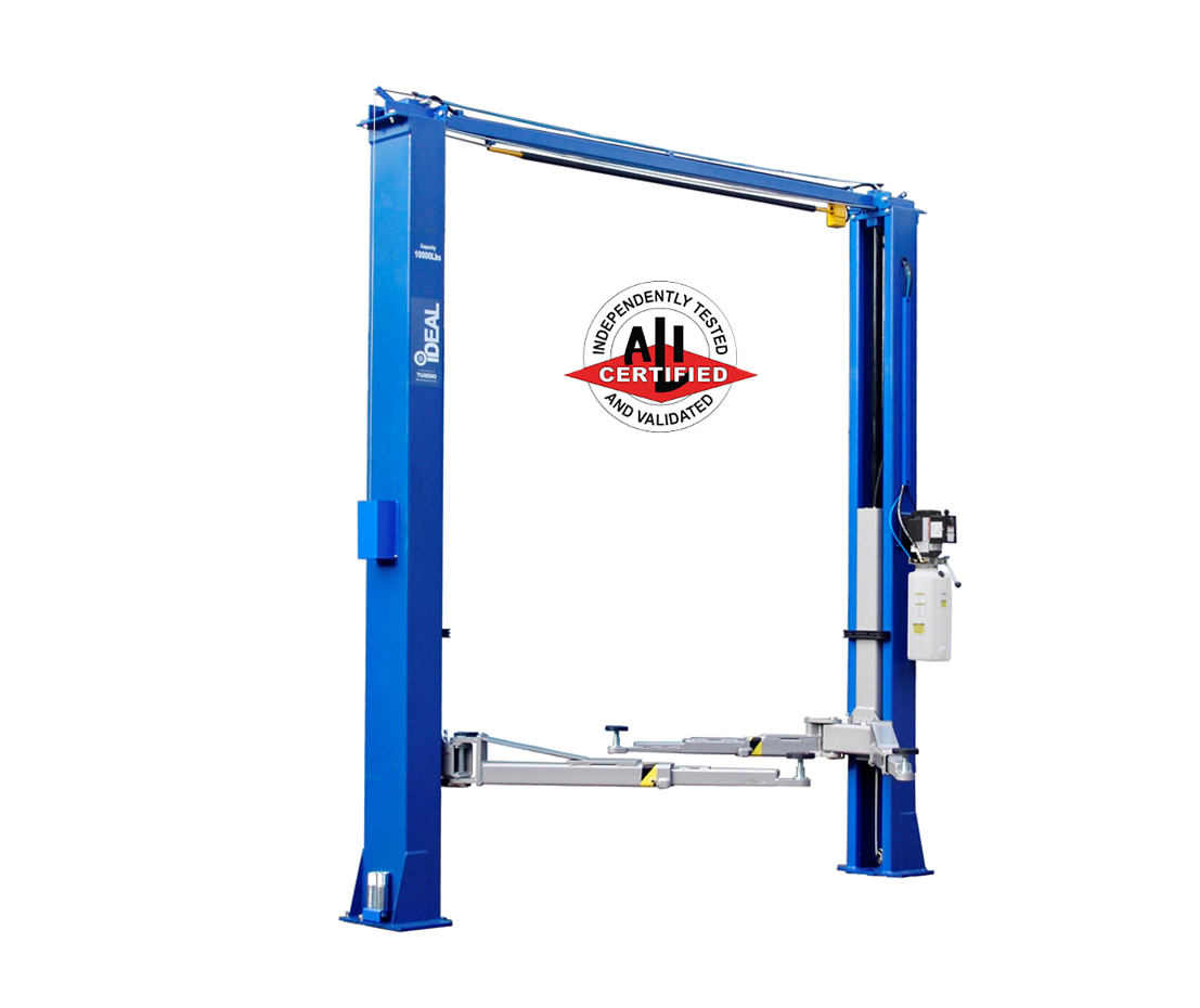 iDEAL TP10KAC-DX ALI Certified 10,000lb Clear Floor Two Post Lift - Bi-Symmetric Arms