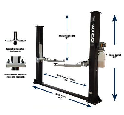 Tuxedo TP9KF-TUX 9,000lb Two Post Lift
