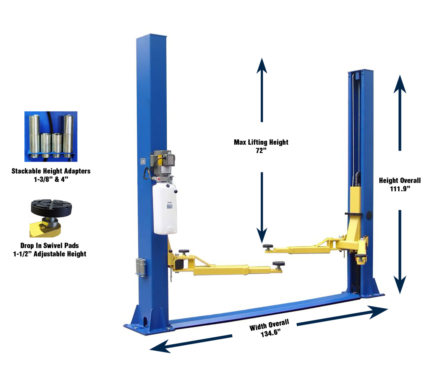 Tuxedo 9,000lb Base Plate Two Post Lift - TP9KFX