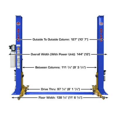 Atlas PVL9BP Platinum ALI Certified Baseplate 2 Post Lift