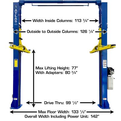 Atlas TPO-9 Overhead 2-Post Lift 9,000lb. Capacity