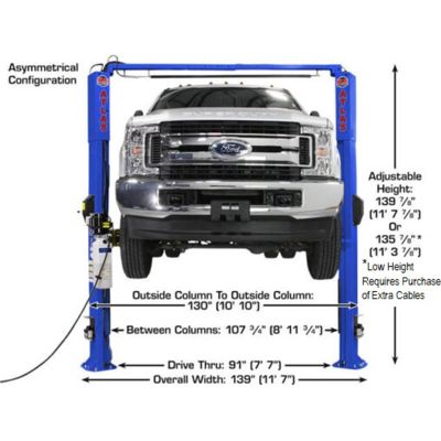 Atlas PVL10 10K Overhead Two Post Lift ALI Certified