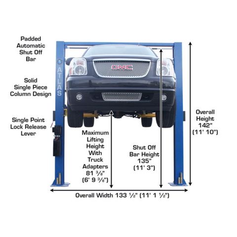 Atlas 9OHSC Overhead Two Post Lift 9,000 lb. Capacity