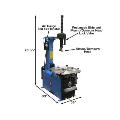 Atlas TC755 Tilt-Back Rim Clamp Tire Changer with Beadblaster