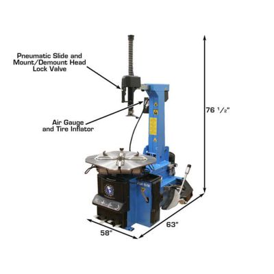 Atlas TC755 Tilt-Back Rim Clamp Tire Changer with Beadblaster
