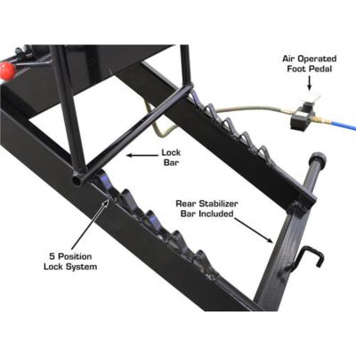 Atlas ACL Air Operated Motorcycle Lift with Roller Plate 1,000lb Capacity
