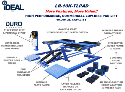 iDEAL LR-10K-TLPAD 10,000lb Low Rise Pad Lift