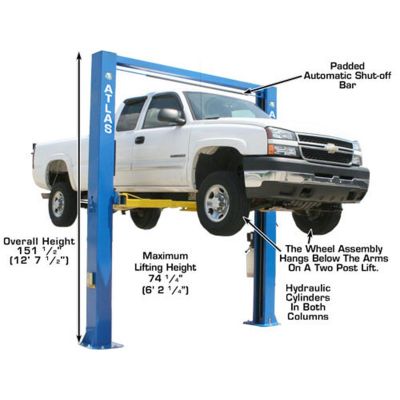 Atlas OHX10000X Commercial Grade Extra Tall 2 Post Lift 10,000 lb. Capacity