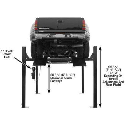 Atlas PRO9000 Extra Tall, Extra Wide Portable Heavy Duty 4-Post Lift 9000 lb. Capacity