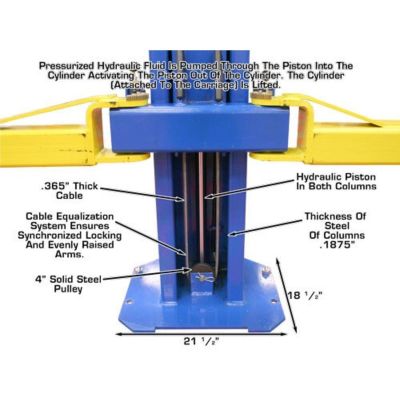 Atlas OHX10000X Commercial Grade Extra Tall 2 Post Lift 10,000 lb. Capacity