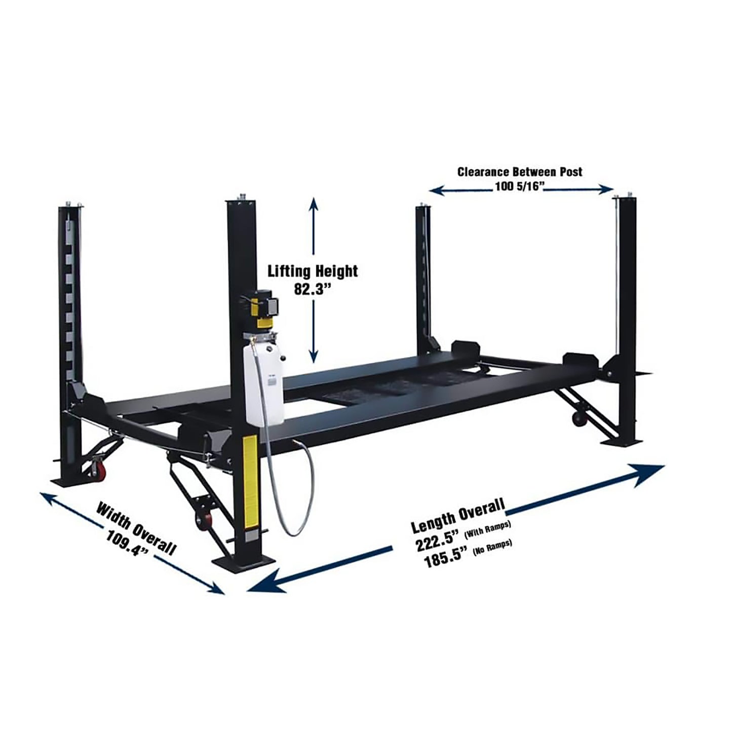 Tuxedo FP8K-DX-XLT 8,000lb Deluxe Four Post Lift - Extra Length / Height