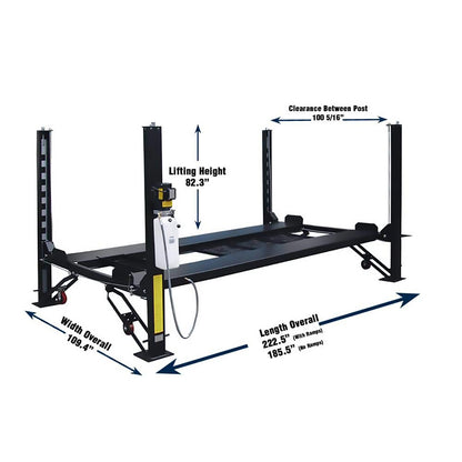 Tuxedo FP8K-DX-XLT 8,000lb Deluxe Four Post Lift - Extra Length / Height