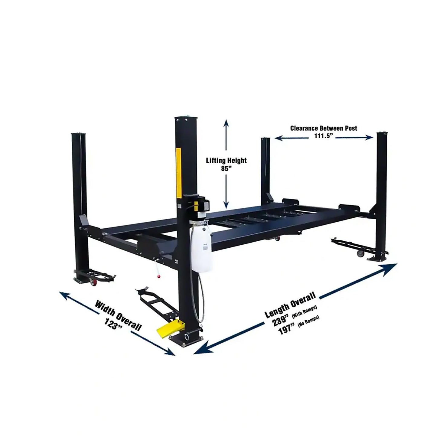 Tuxedo FP9K-DX-XLT 9,000lb Four Post Lift - Extra Length / Height