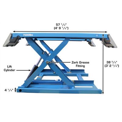 Atlas 7K-Kwik-Bay Portable Mid-Rise Scissor Lift 7000lb. Capacity