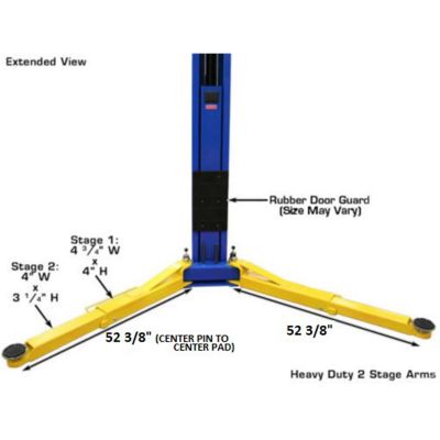 Atlas OHX10000X Commercial Grade Extra Tall 2 Post Lift 10,000 lb. Capacity
