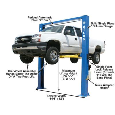 Atlas OHX10000X Commercial Grade Extra Tall 2 Post Lift 10,000 lb. Capacity