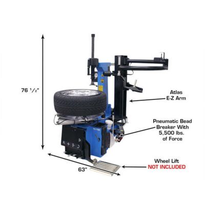 Atlas TC755EZ Tilt-Back Rim-Clamp Tire Changer with E-Z Arm